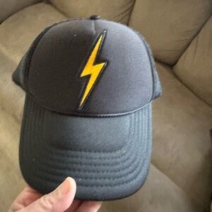 Vintage Aviator Nation Black Trucker Hat with Multicolor Logo